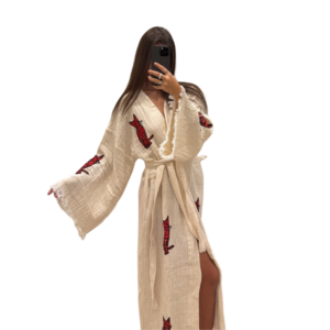 Puuvillane hommikumantel värviliste kassidega